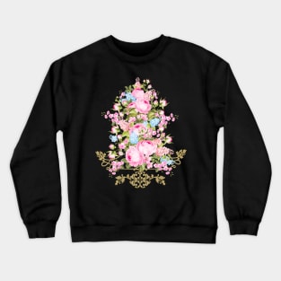 Pink Roses Flowers Vintage Crewneck Sweatshirt